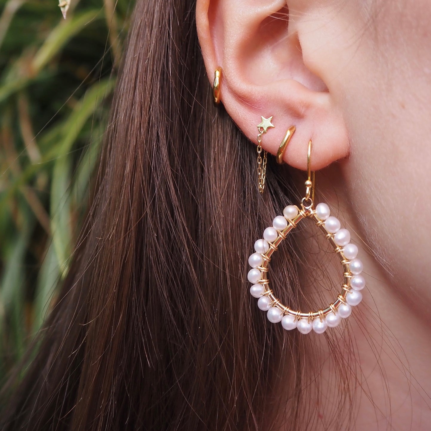 Freshwater Pearl Midi Teardrop Beaded Earrings