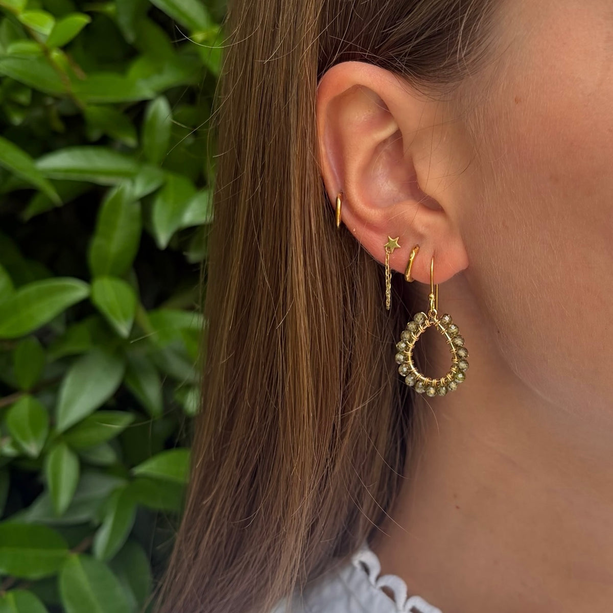 Olive Green Peridot Mini Teardrop Earrings