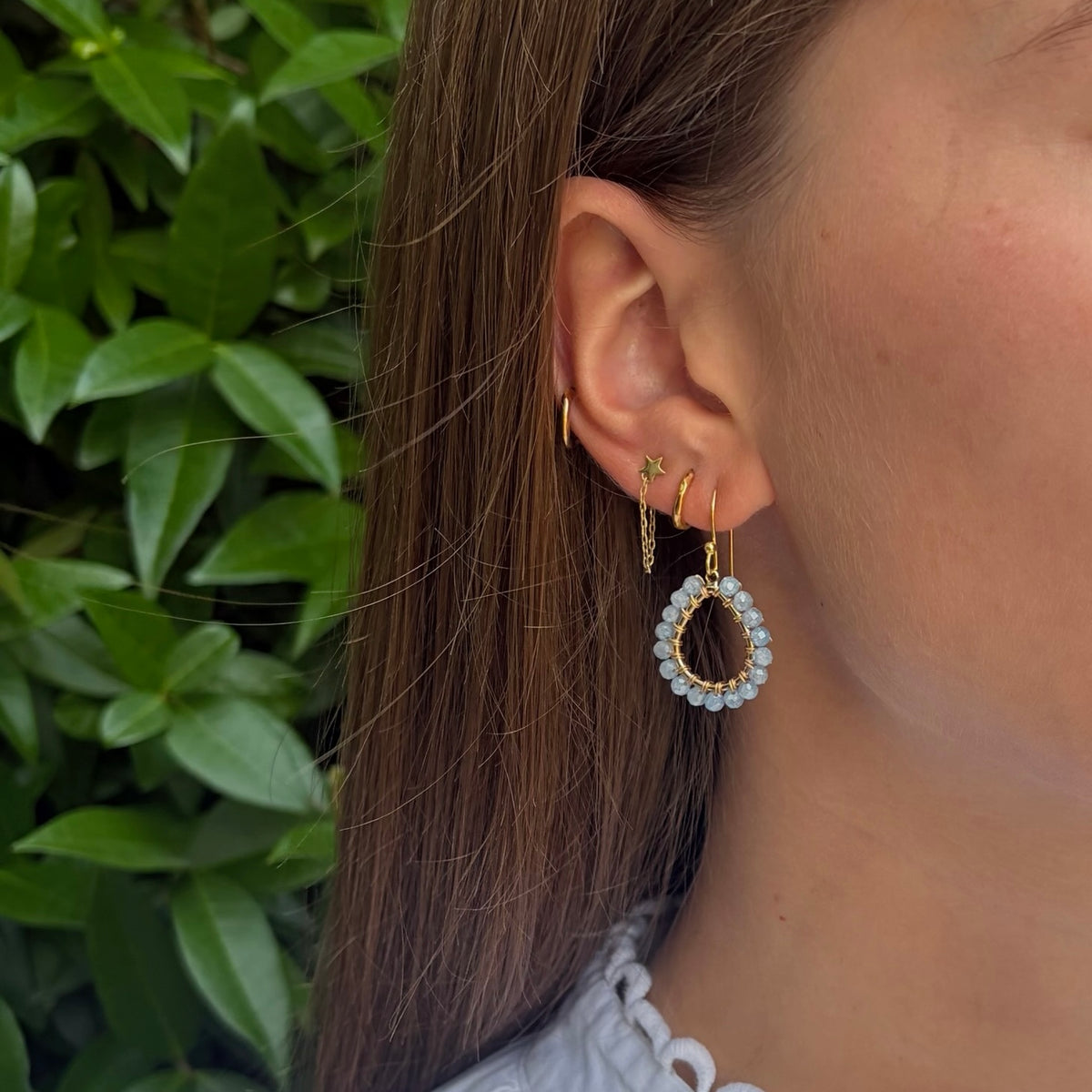 Powder Blue Quartz Mini Teardrop Earrings