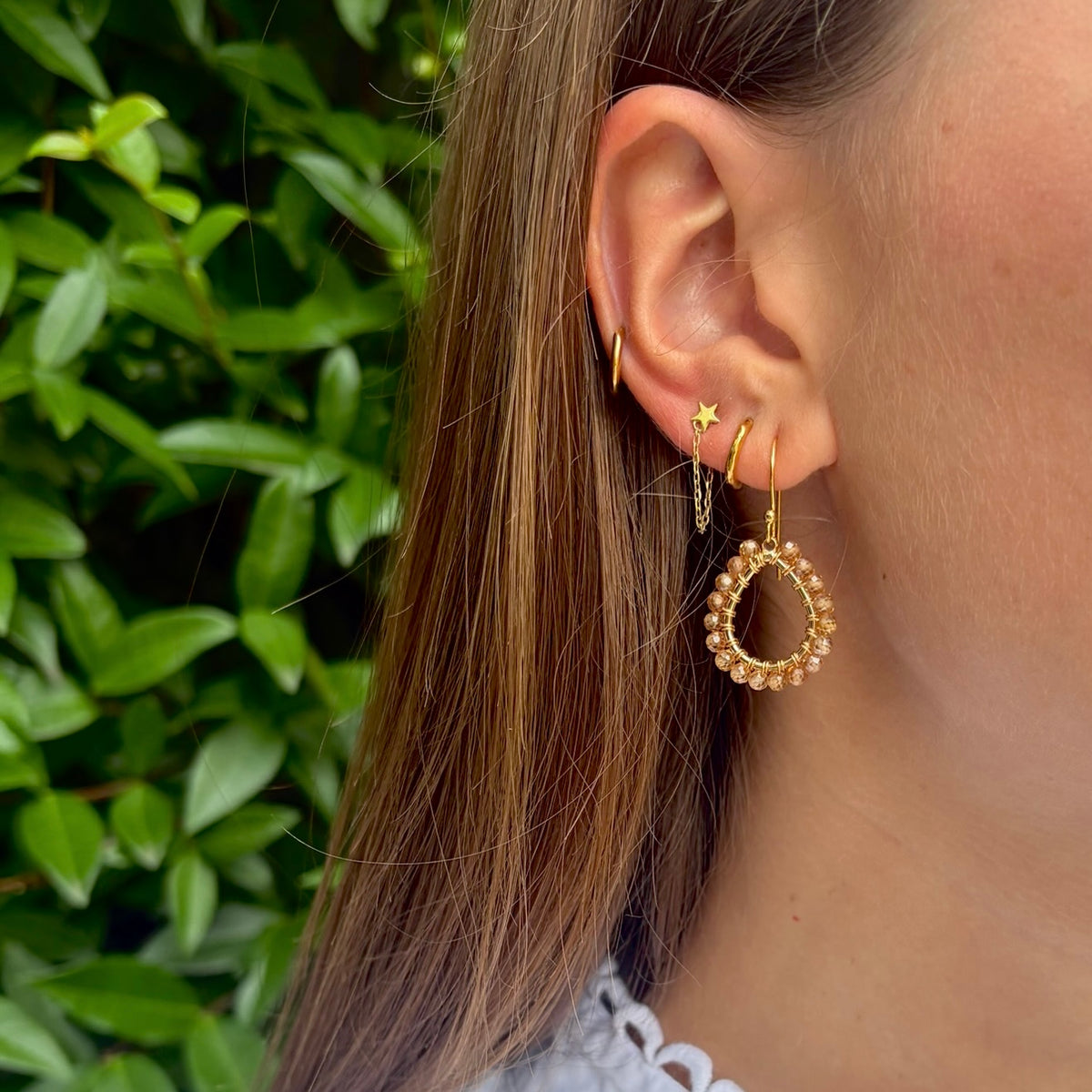 Champagne Quartz Mini Teardrop Earrings