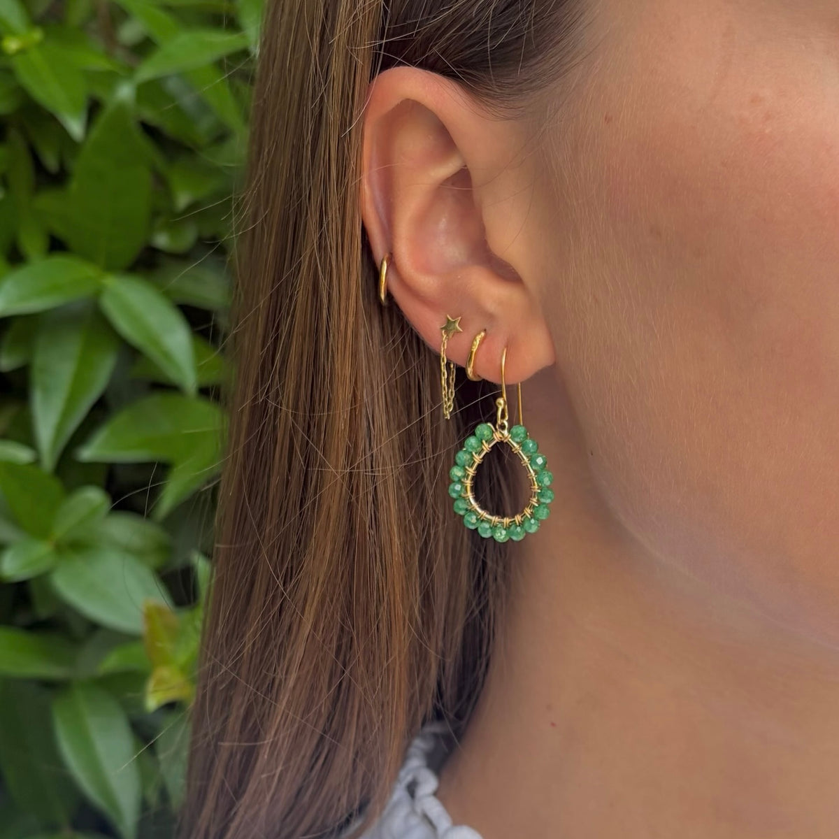 Mint Green Jade Mini Teardrop Earrings