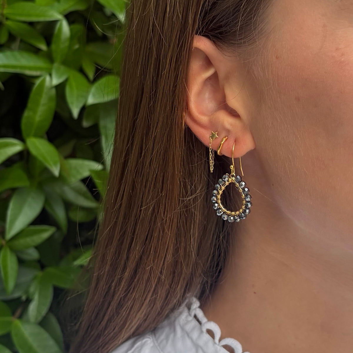 Charcoal Grey Hematite Mini Teardrop Earrings