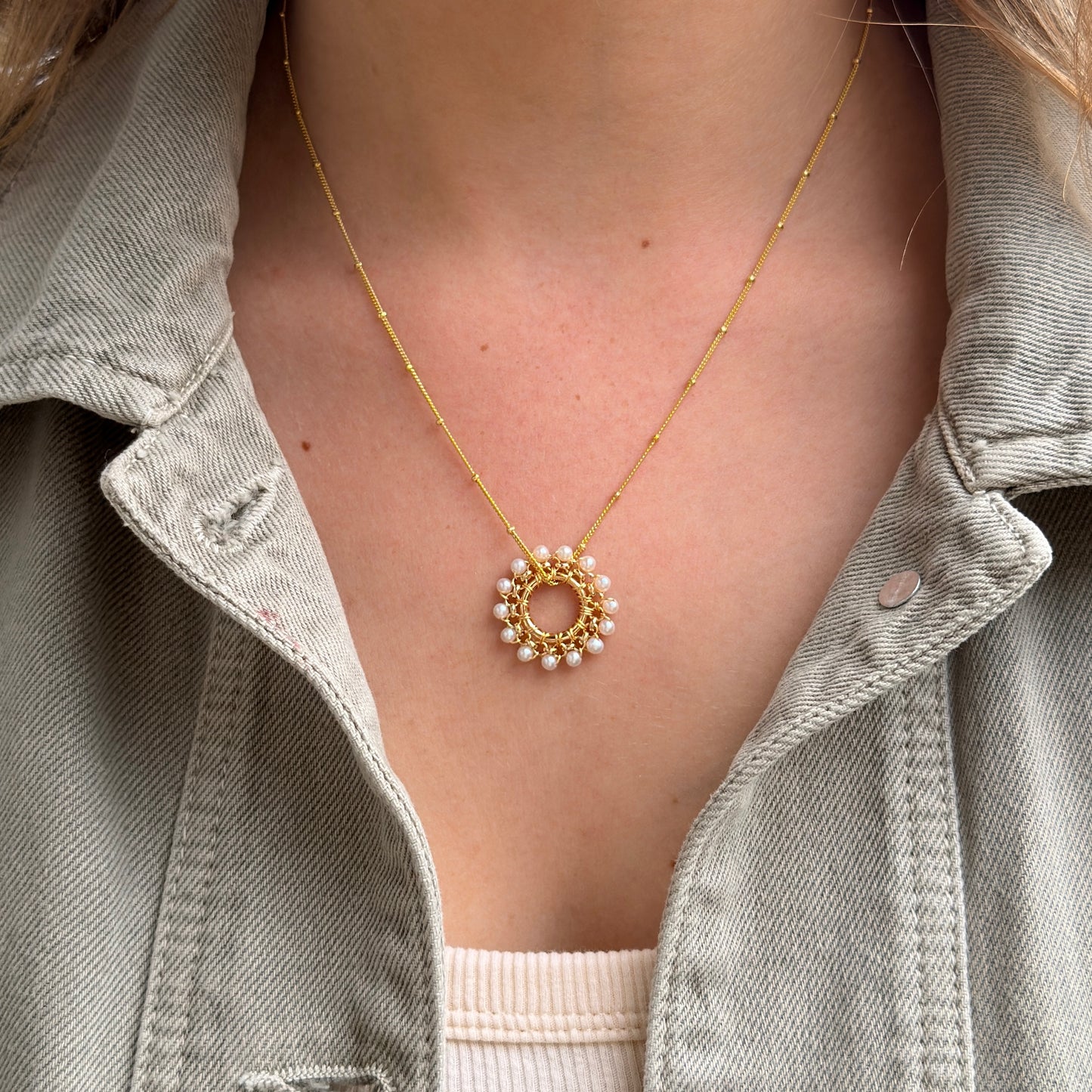Freshwater Pearl Midi Rolo Pendant For Necklace Chain