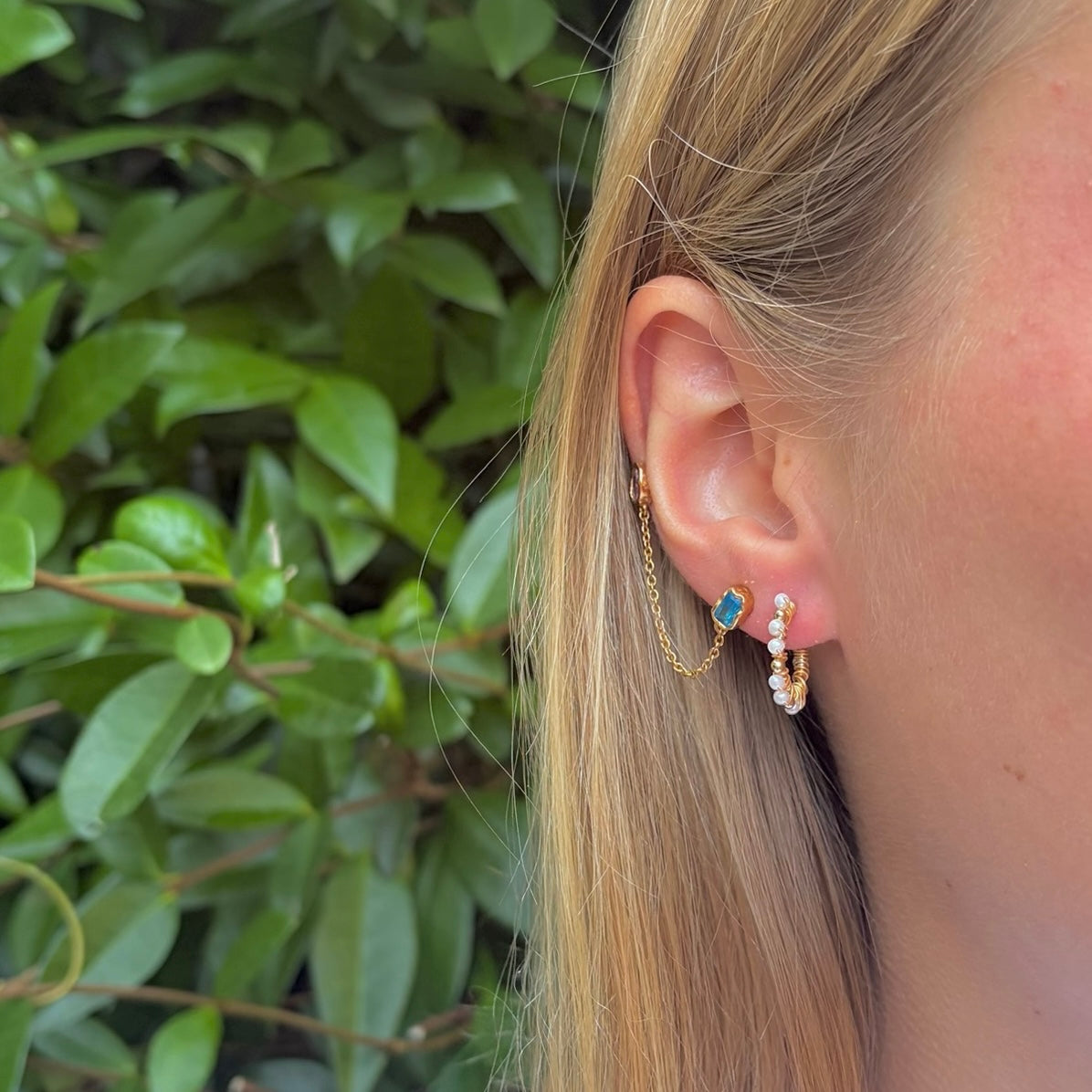 Freshwater Pearl Mini Bobble Hoop Beaded Earrings