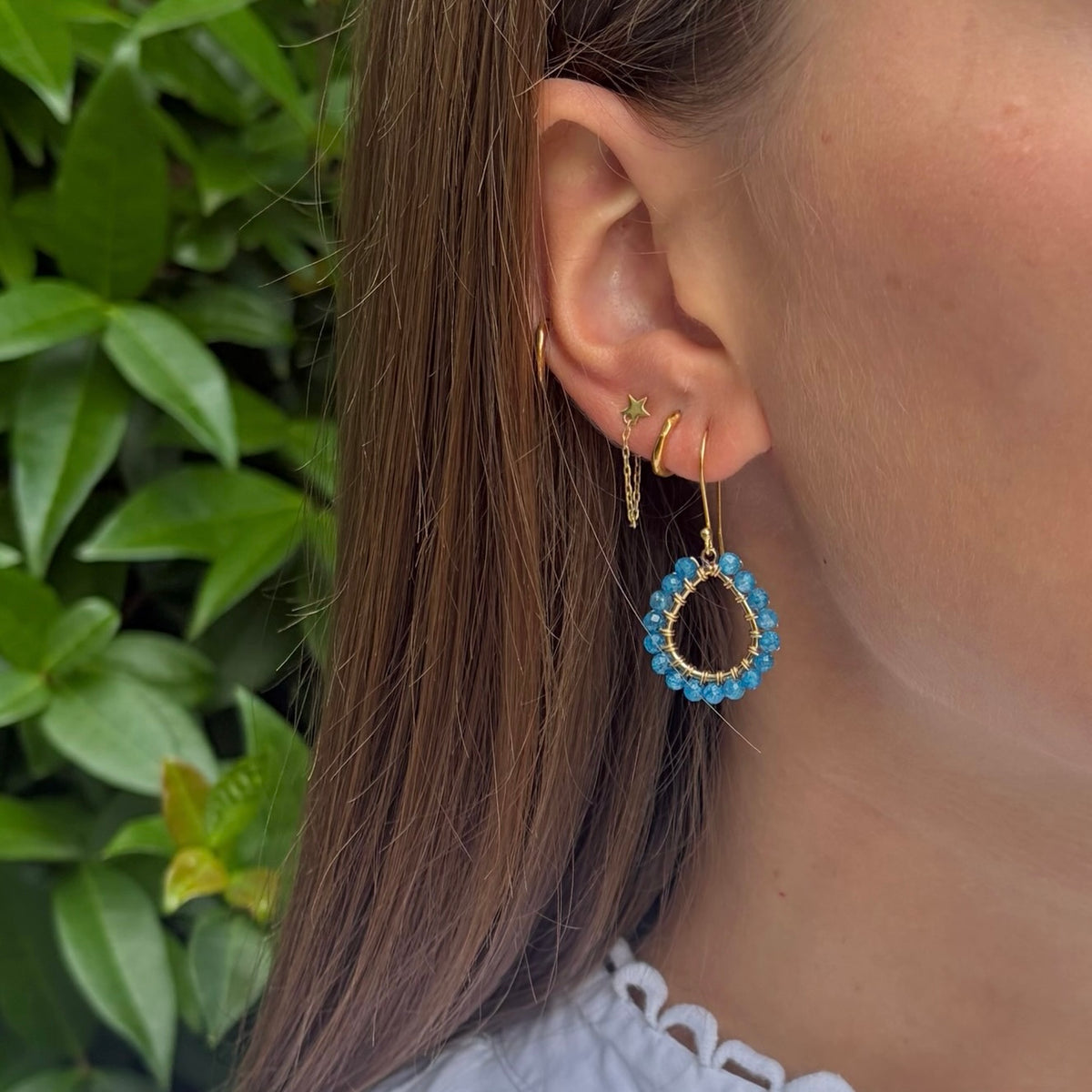 Dark Cornflower Blue Kyanite Mini Teardrop Earrings