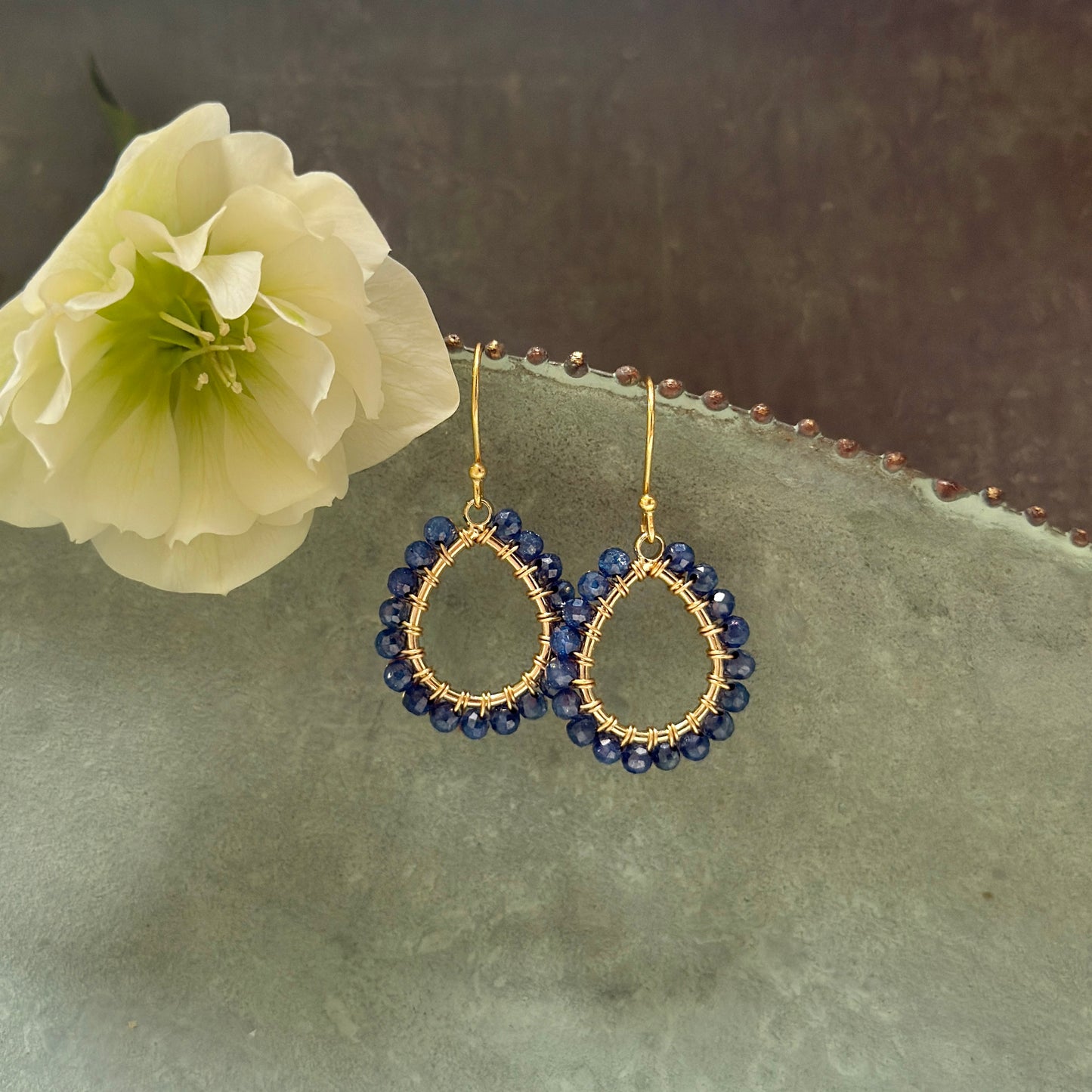 Royal Blue Azurite Mini Teardrop Earrings