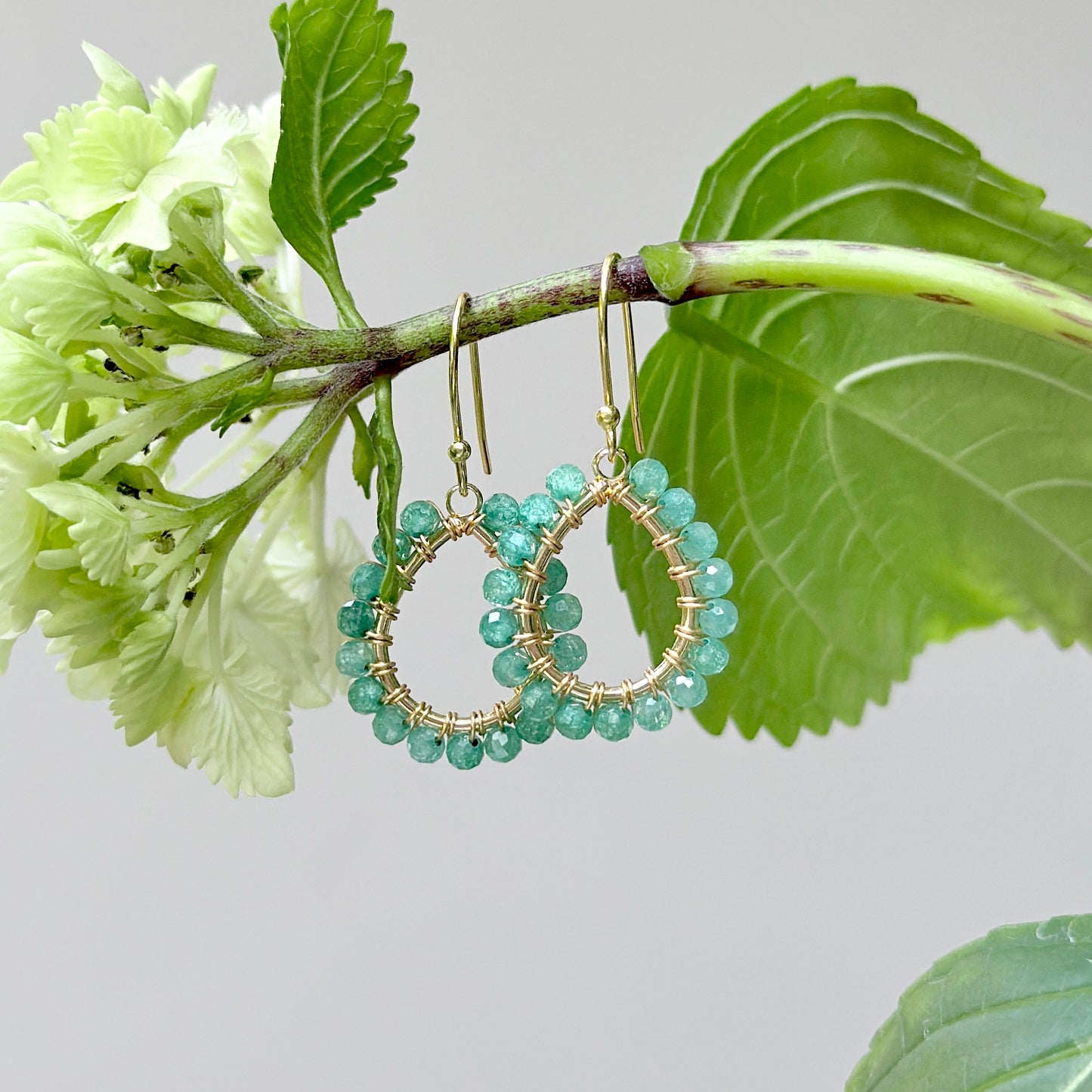 Dark Mint Jade Mini Teardrop Earrings