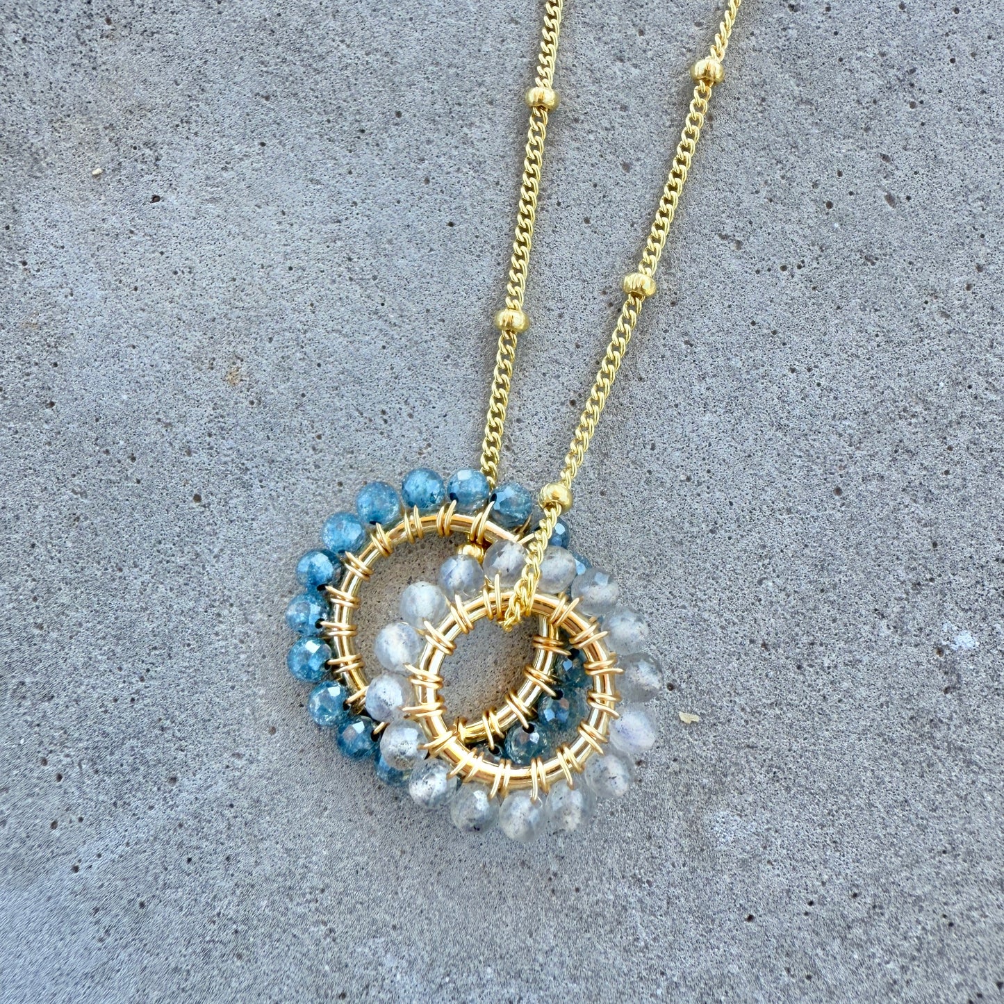 Grey Labradorite Mini Pendant For Necklace Chain