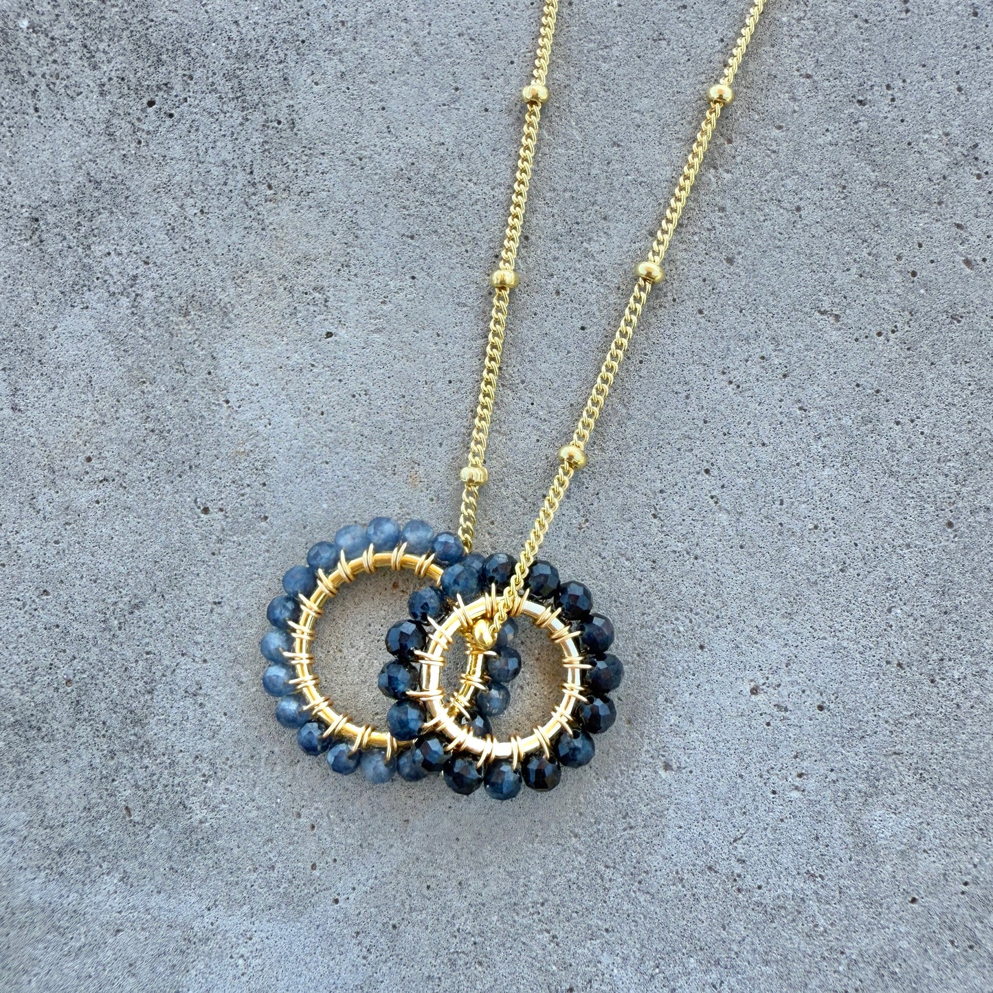 Dark Navy Blue Iolite Mini Pendant For Necklace Chain