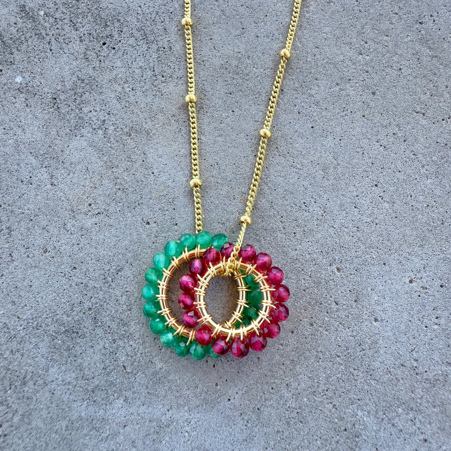 Fuchsia Pink Garnet Mini Pendant For Necklace Chain