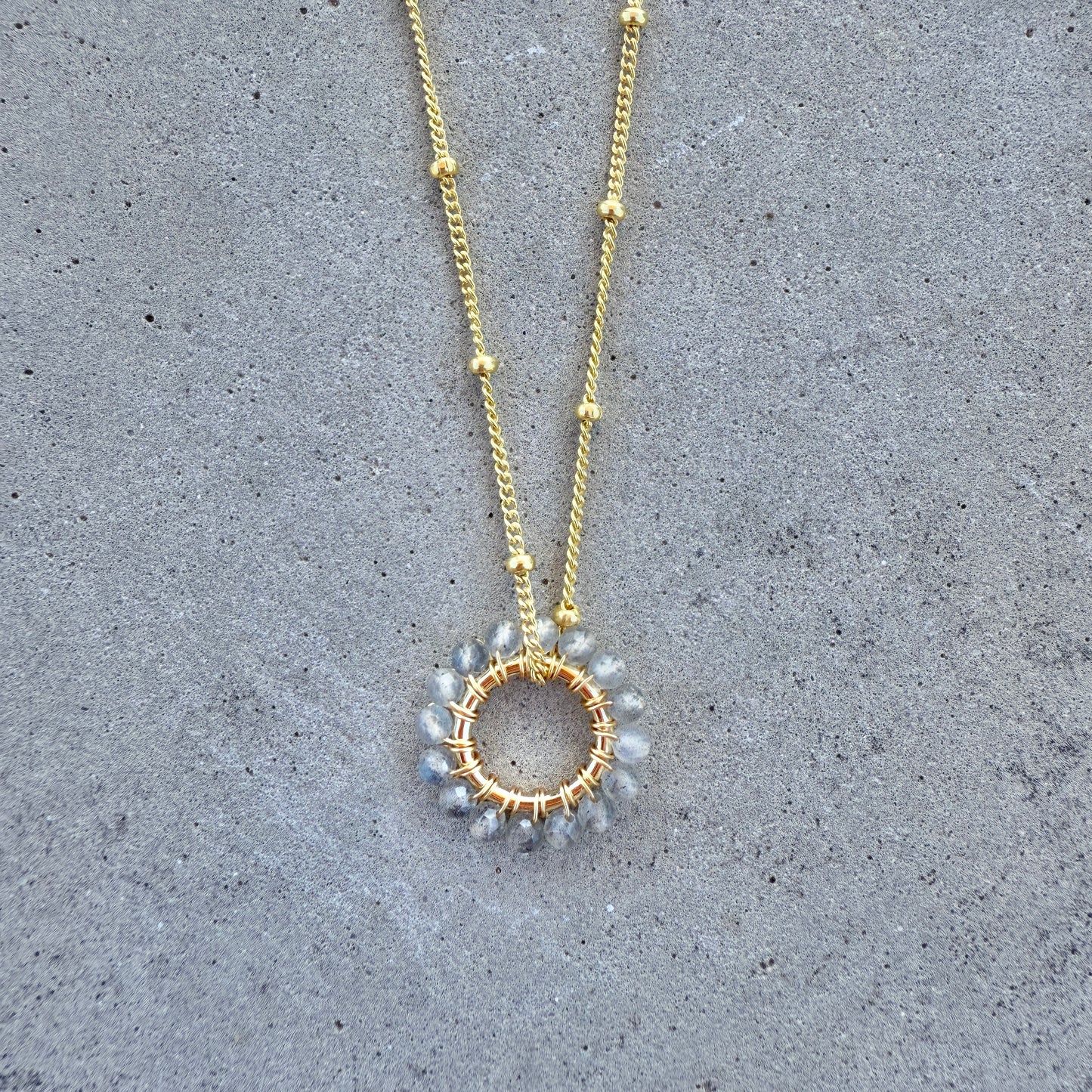 Grey Labradorite Mini Pendant For Necklace Chain