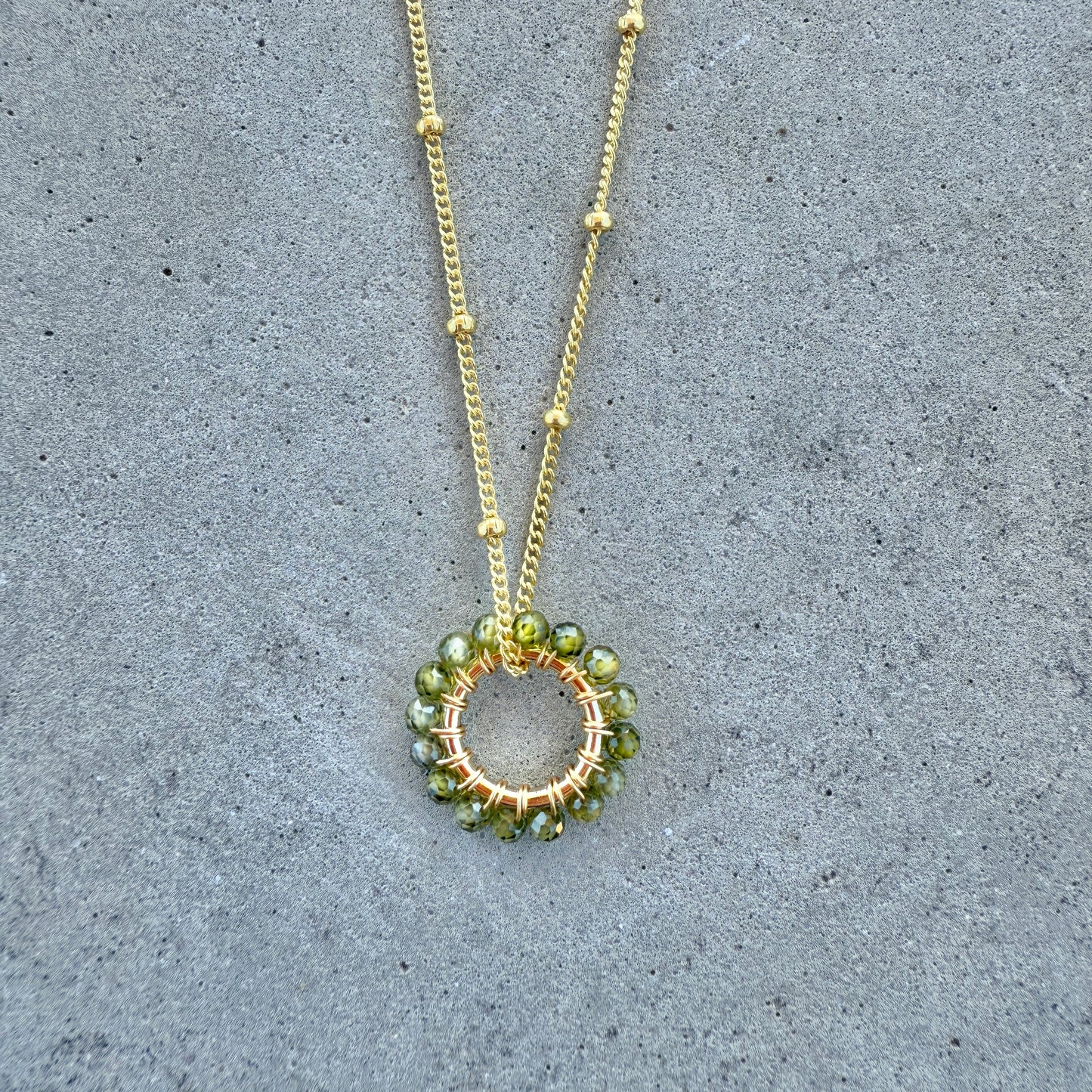 Olive Green Peridot Mini Pendant For Necklace Chain