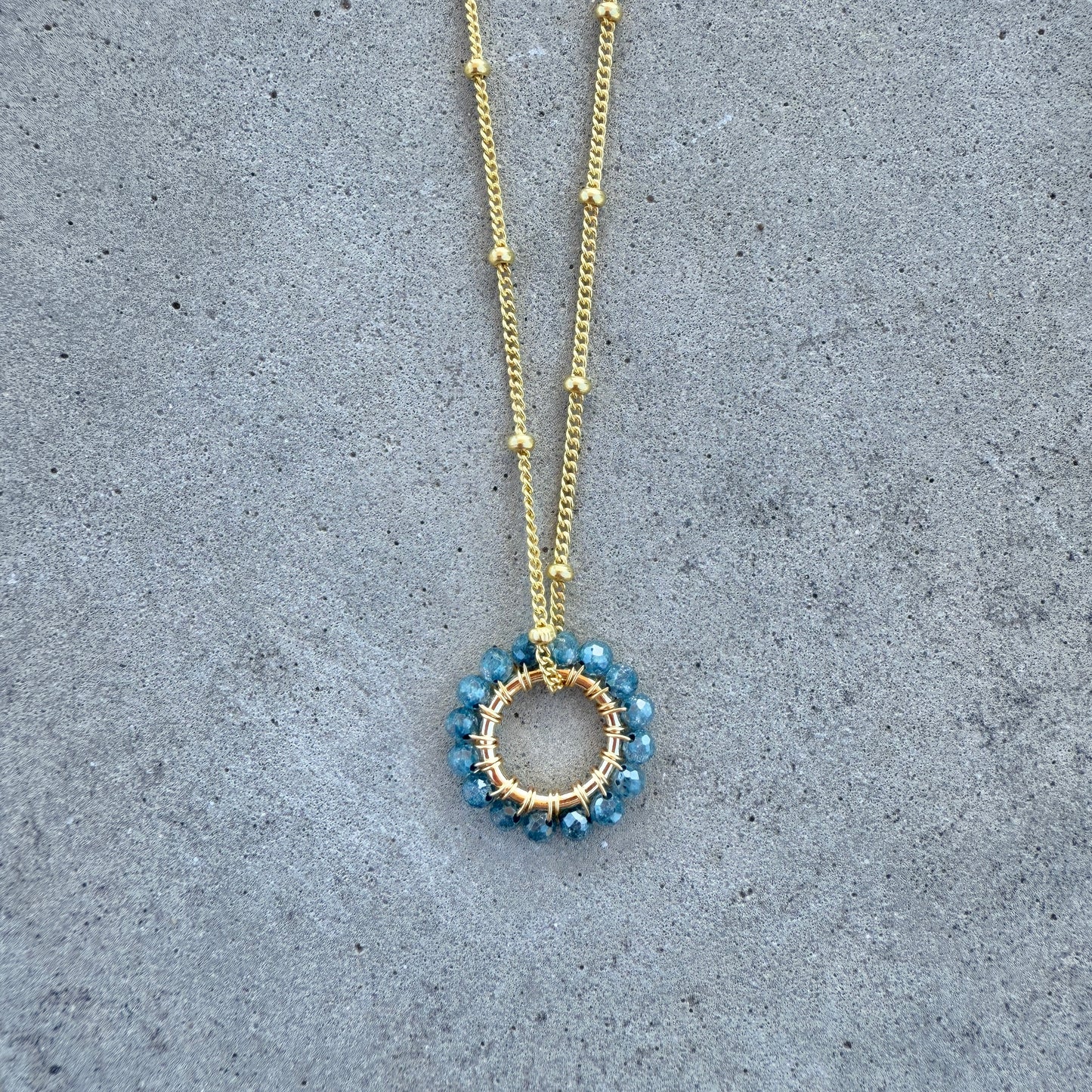 Airforce Blue Iolite Mini Pendant For Necklace Chain