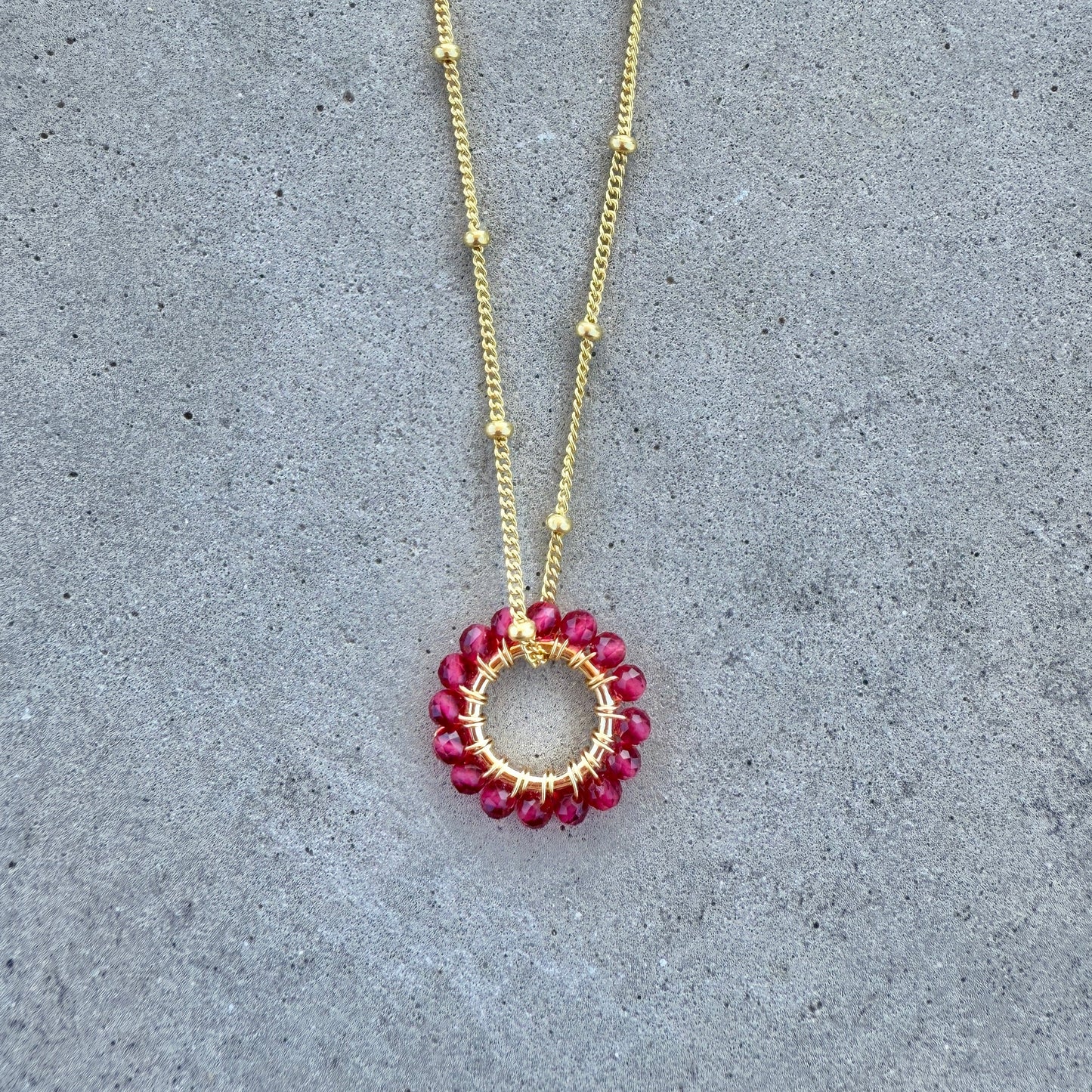 Fuchsia Pink Garnet Mini Pendant For Necklace Chain