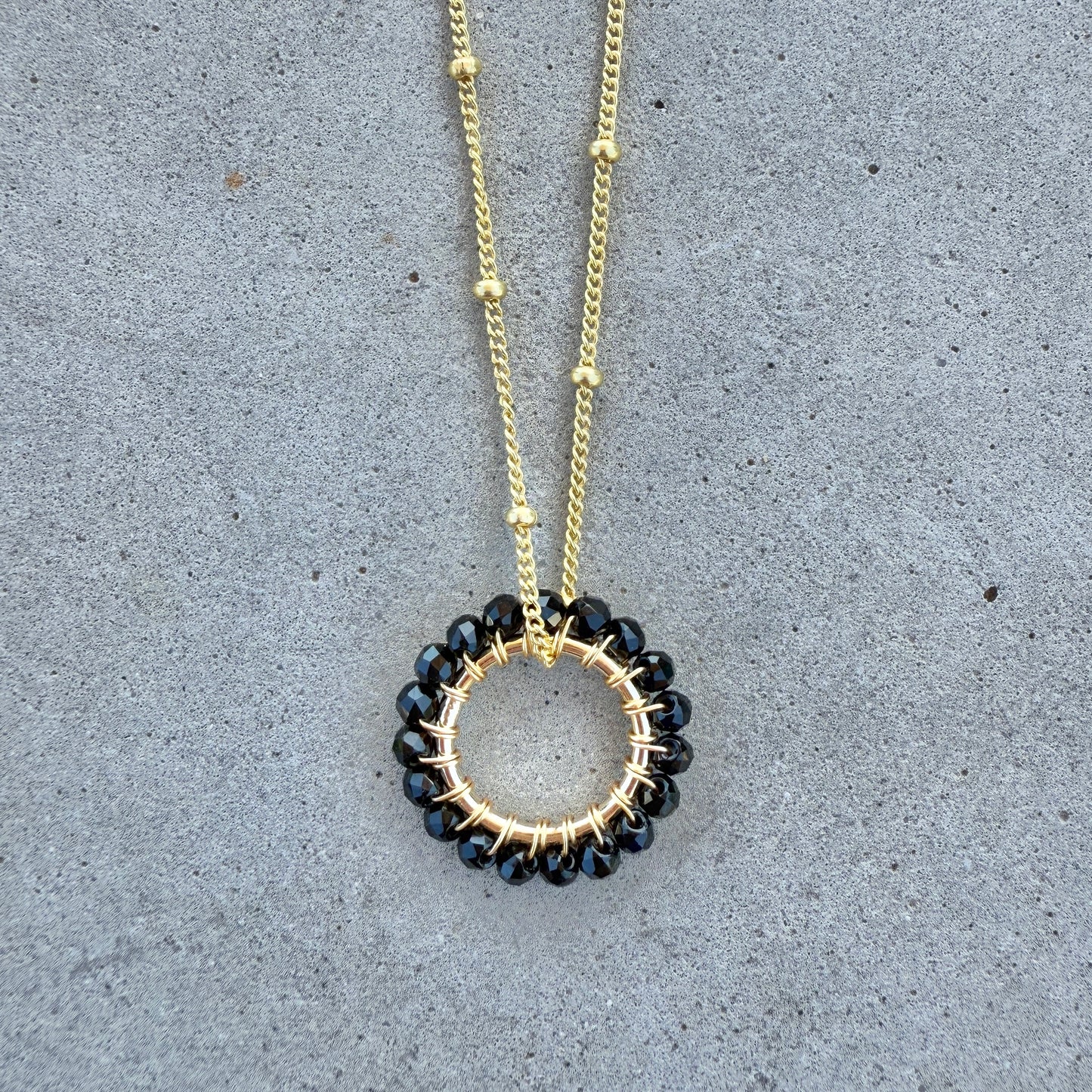 Black Onyx Midi Pendant For Necklace Chain