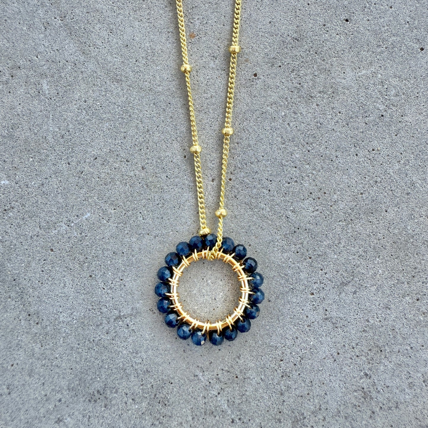 Dark Navy Iolite Midi Pendant For Necklace Chain