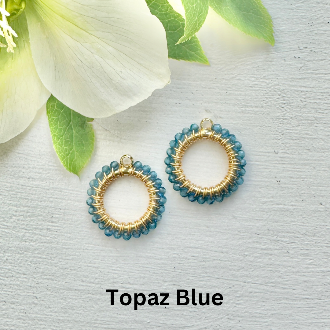 Mini Hoop Earrings + Beaded Circle Charms