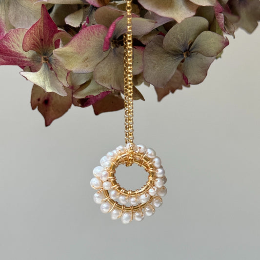 Freshwater Pearl (Midi Bead) Double Pendant Necklace