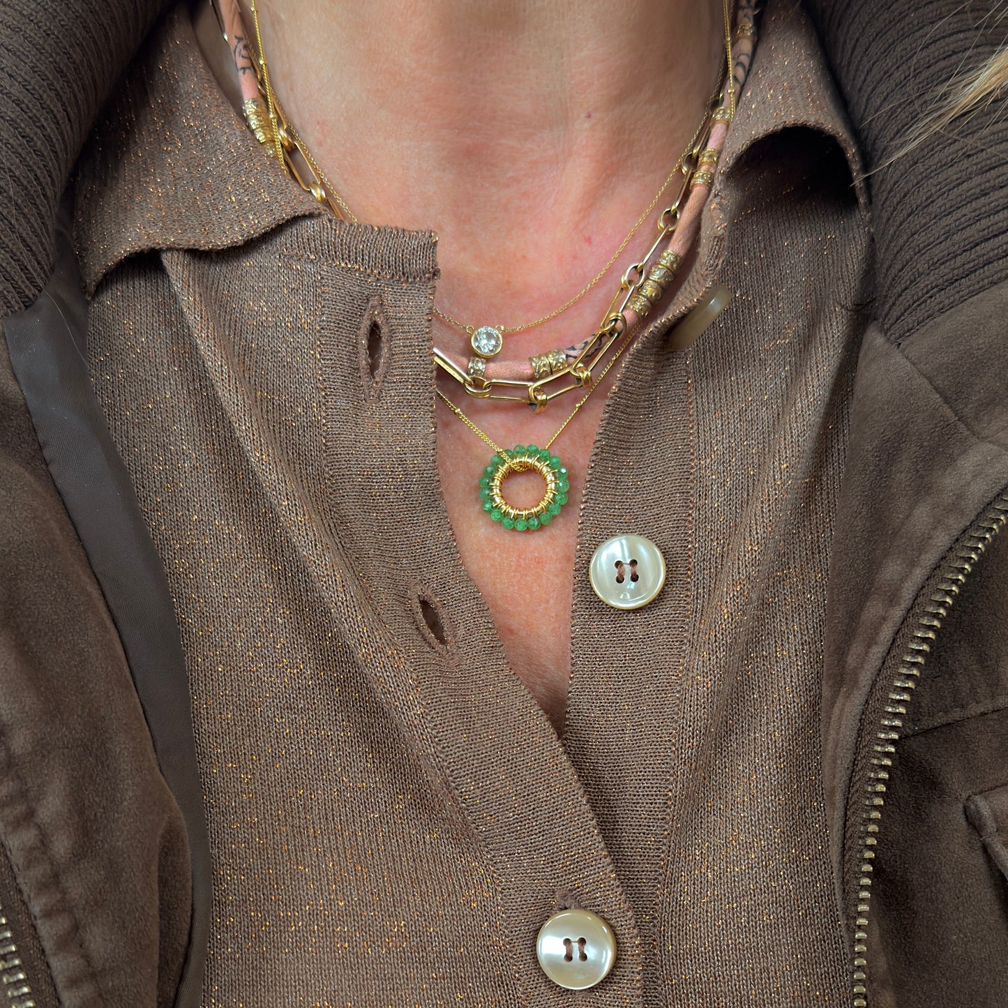 Pear Green Jade Mini Pendant For Necklace Chain