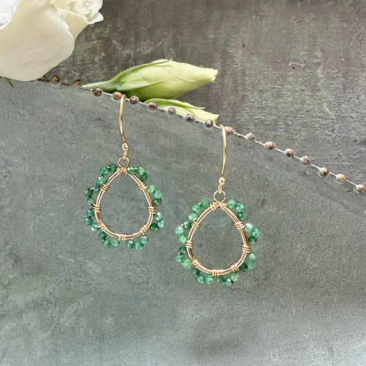 *Apple Green Jade Mini Swirl Teardrop Earrings