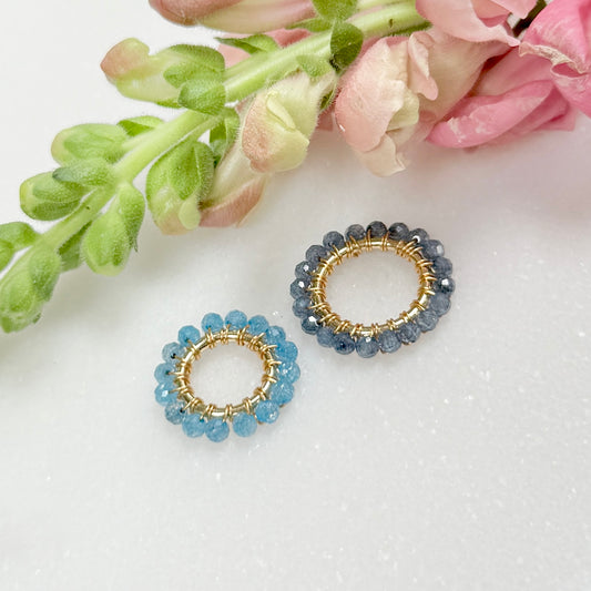 Cornflower Blue Kyanite & Denim Azurite Double Pendant For Necklace Chain