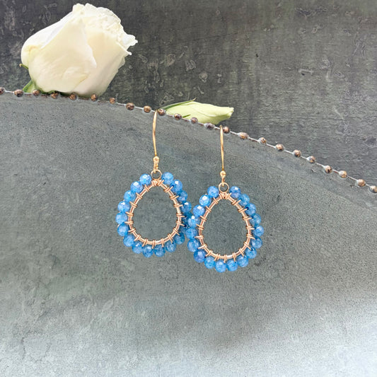 *Dark Cornflower Blue Kyanite Mini Teardrop Earrings