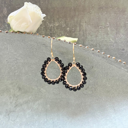 *Black Onyx Mini Teardrop Earrings