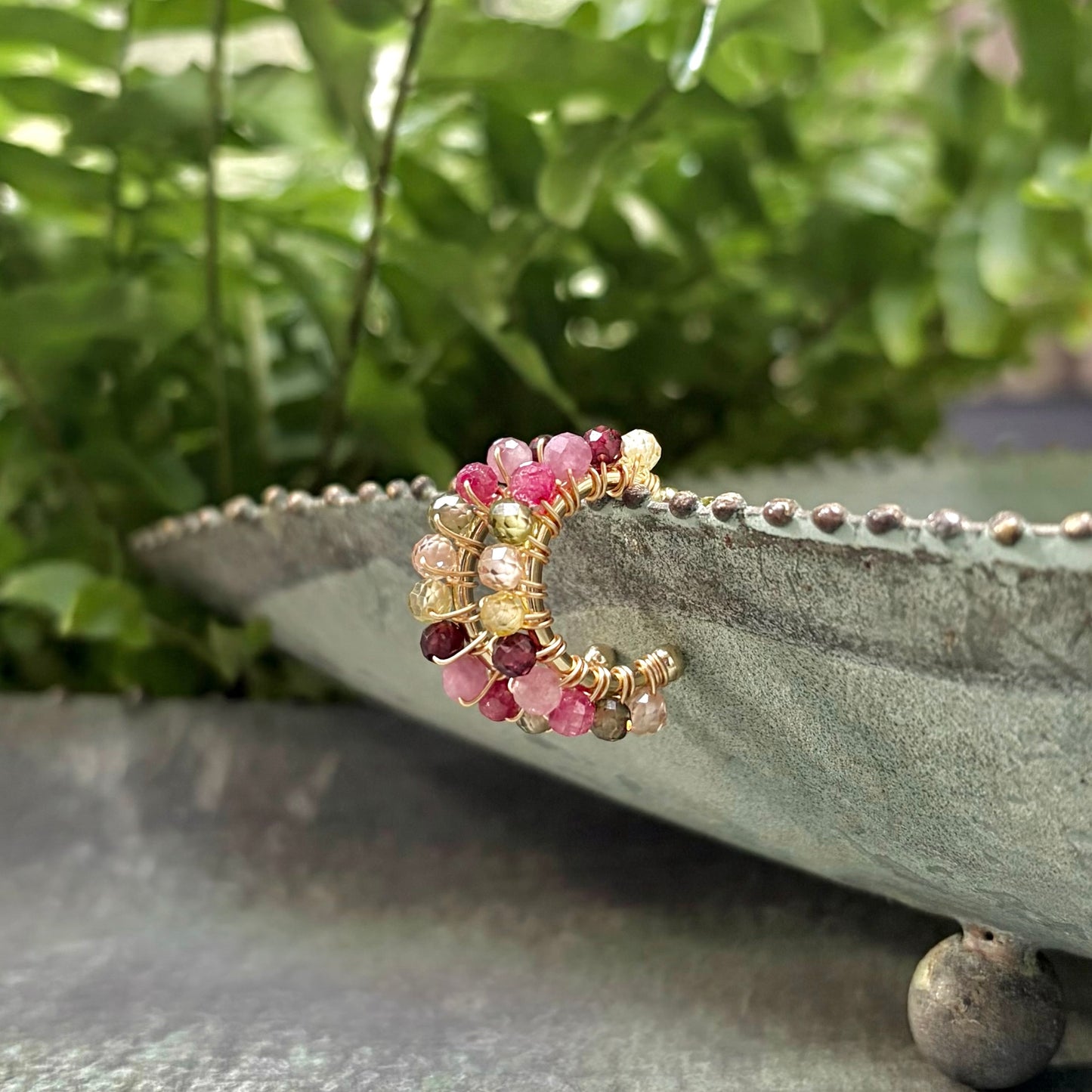 Chunky Berry Mini Hoop Beaded Earrings