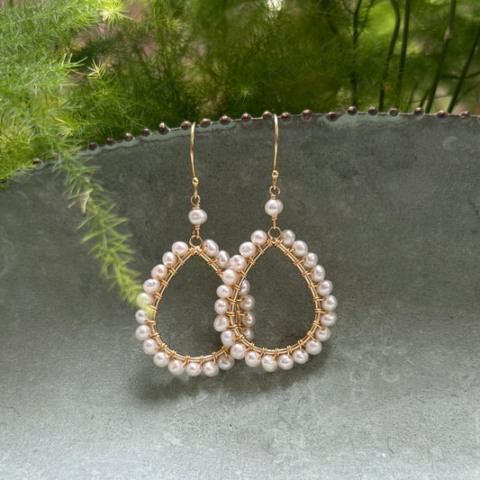 Freshwater Pearl Midi Teardrop Beaded Earrings