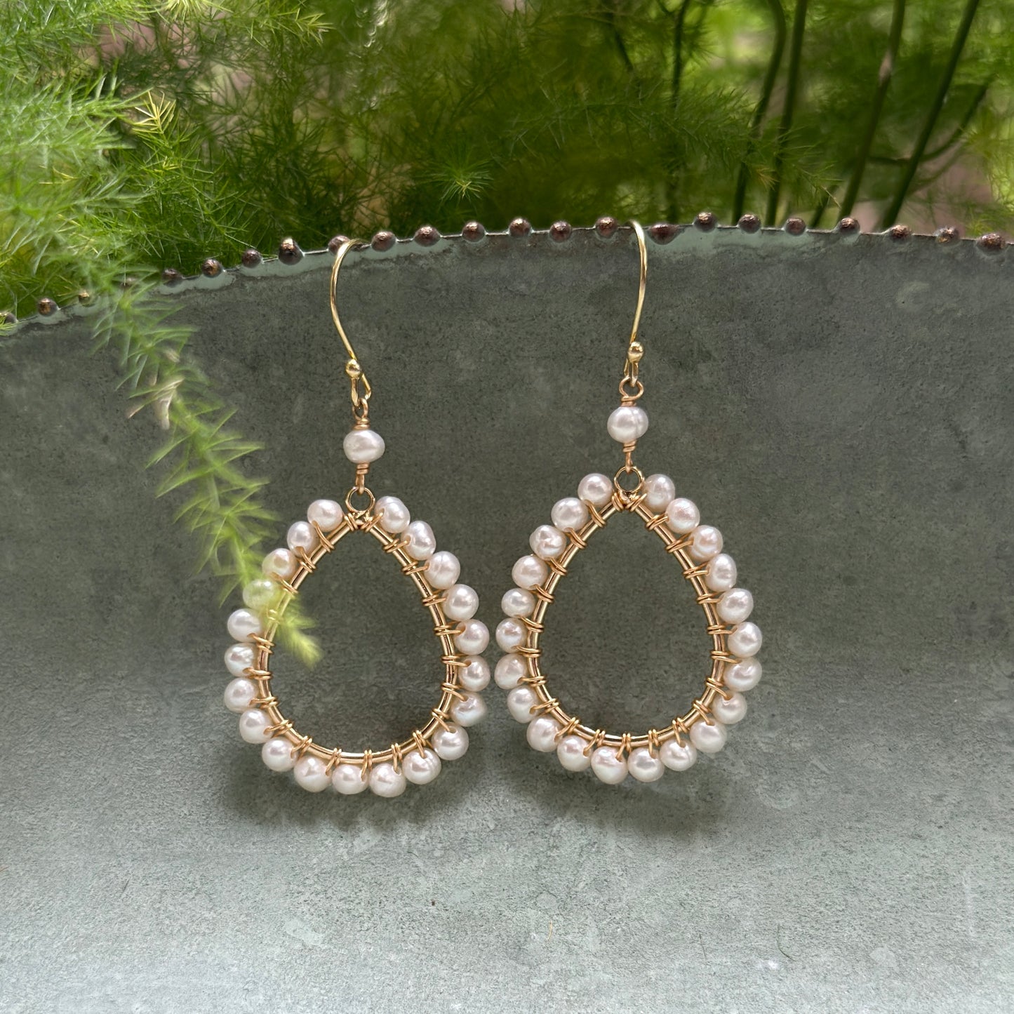 Freshwater Pearl Midi Teardrop Beaded Earrings