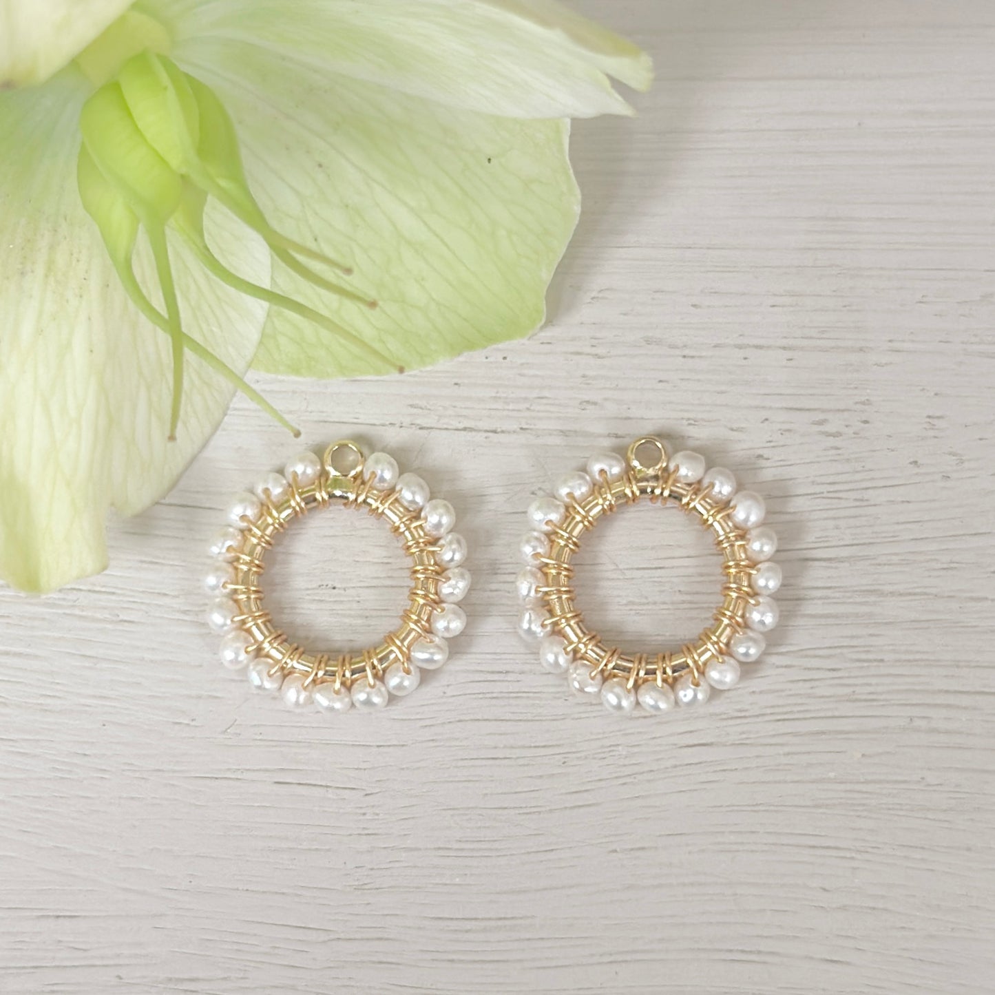 Freshwater Pearl Mini Circle Charms (extra charms for CKC mini hoop & charm set)