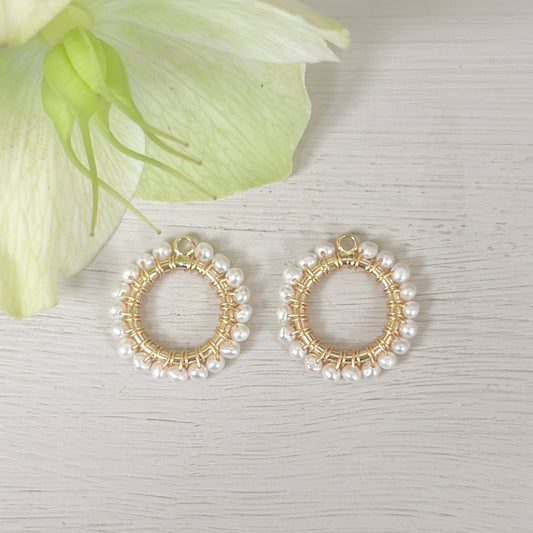 Freshwater Pearl Mini Circle Charms (extra charms for CKC mini hoop & charm set)