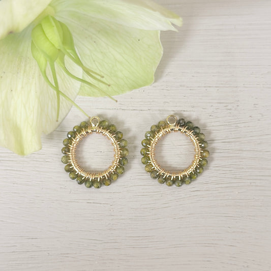 Olive Green Peridot Mini Charms (extra charms for CKC mini hoop & charm set)