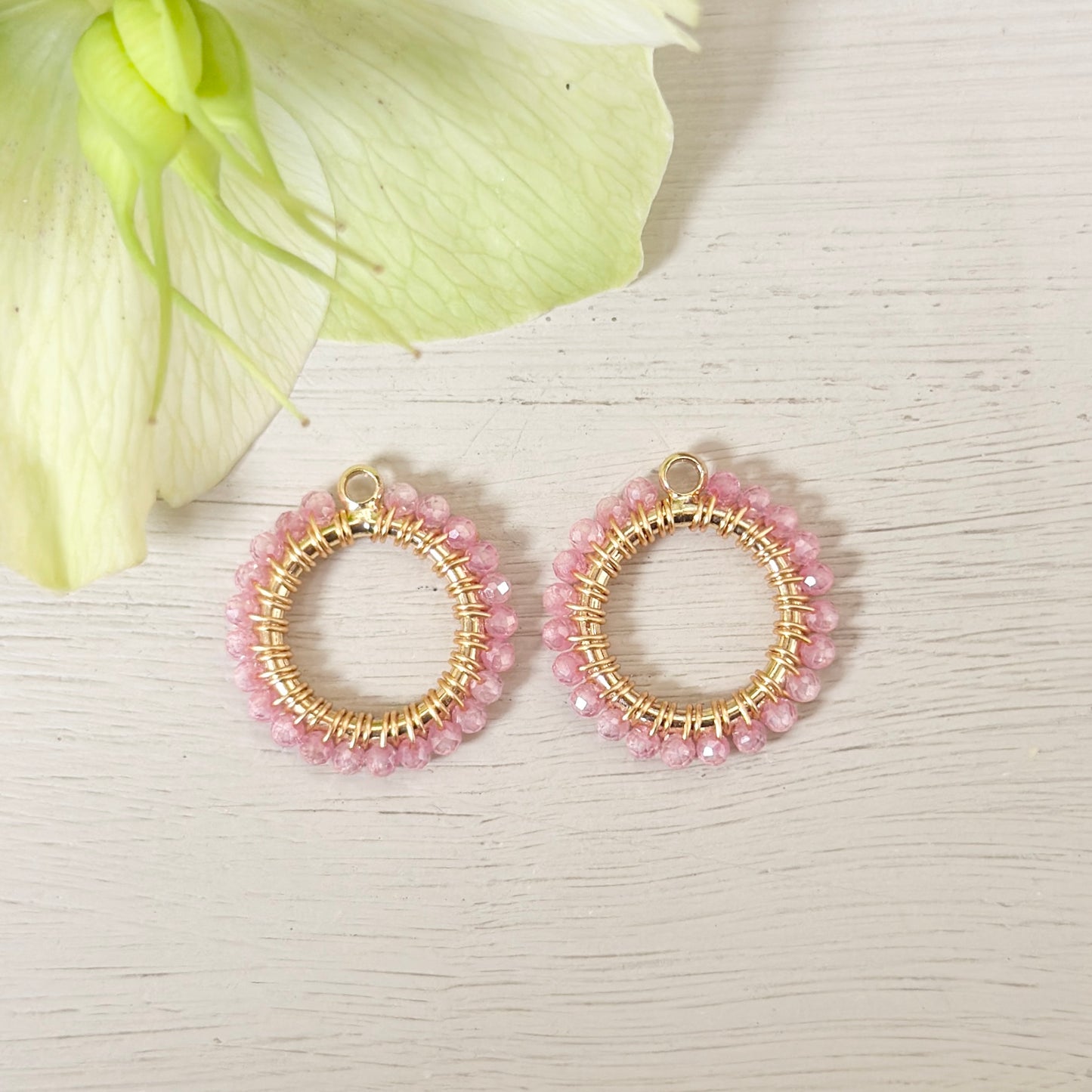 Candy Pink Garnet Mini Charms (extra charms for CKC mini hoop & charm set)