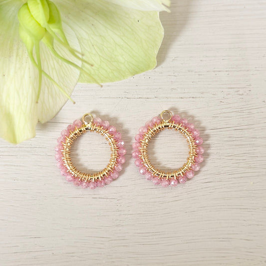 Candy Pink Garnet Mini Charms (extra charms for CKC mini hoop & charm set)