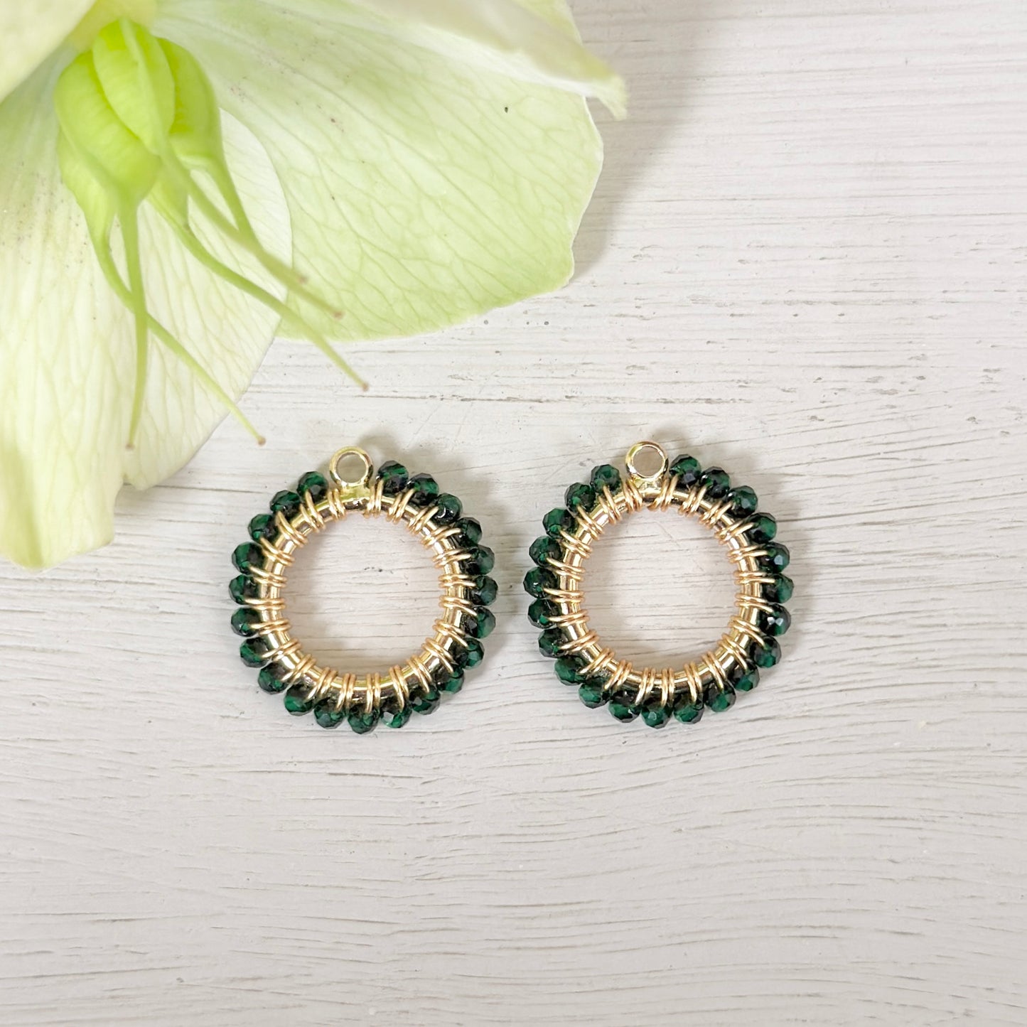 Emerald Green Jade Mini Charms (extra charms for CKC mini hoop & charm set)