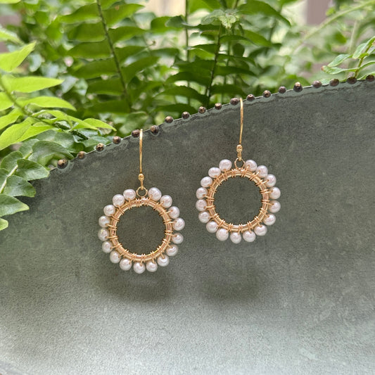 Freshwater Pearl Mini Round Beaded Earrings