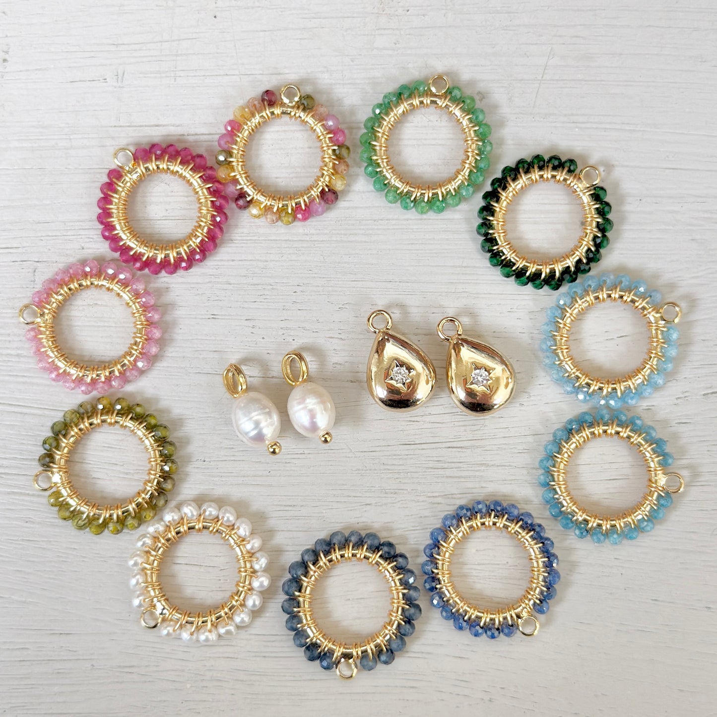 Apple Green Jade Mini Charms (extra charms for CKC mini hoop & charm set)