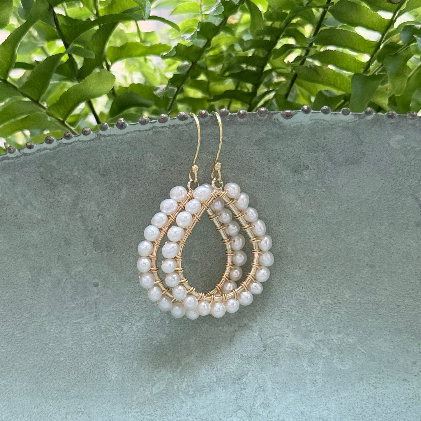 Freshwater Pearl Midi Teardrop Beaded Earrings