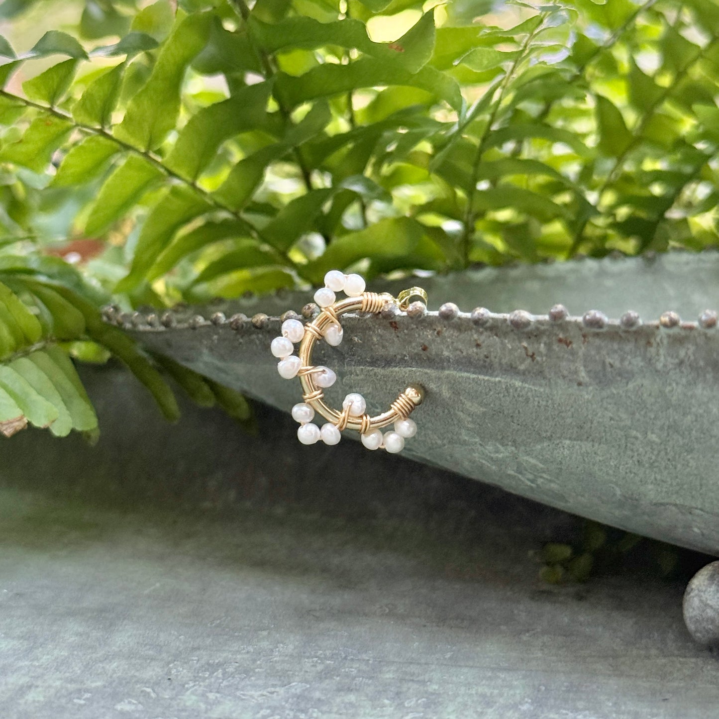 Freshwater Pearl Swirl Mini Hoop Earrings