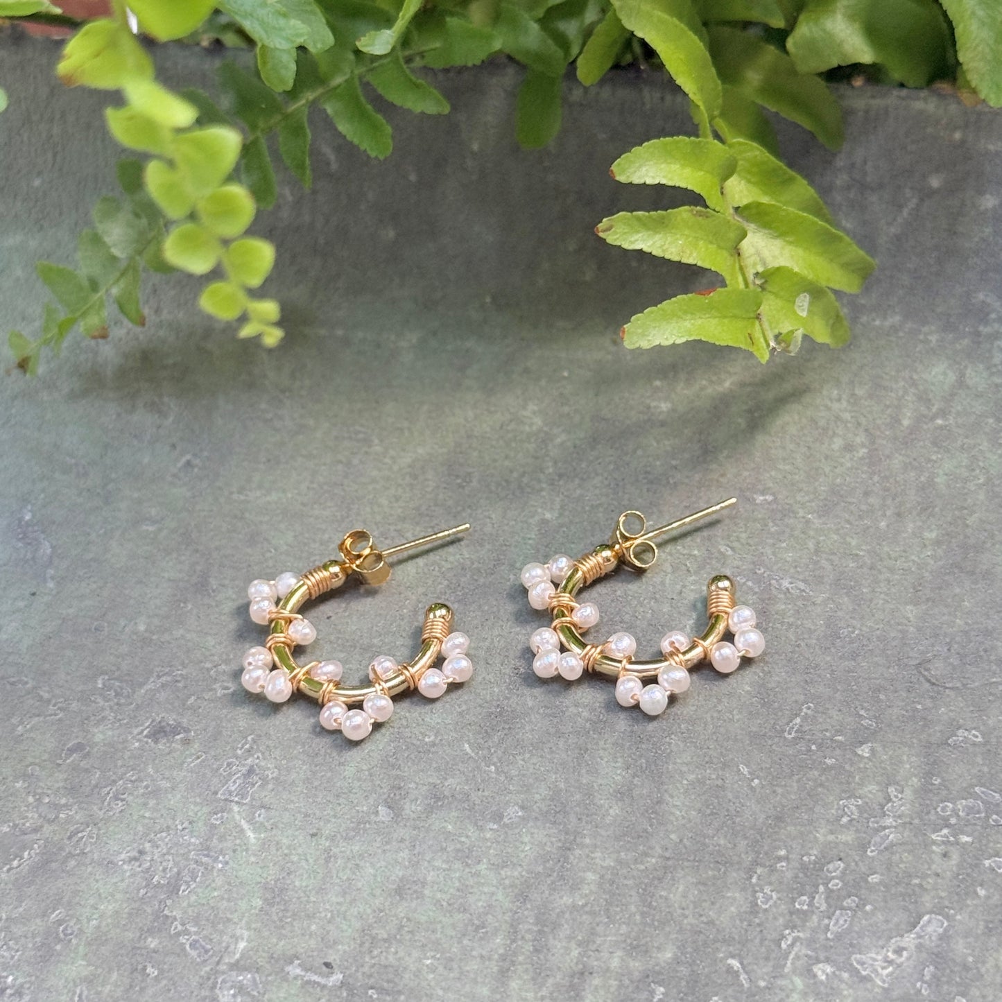 Freshwater Pearl Swirl Mini Hoop Earrings