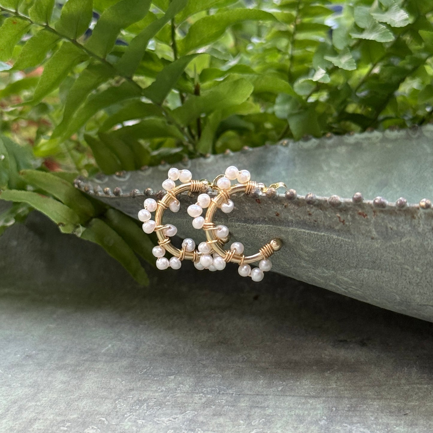 Freshwater Pearl Swirl Mini Hoop Earrings