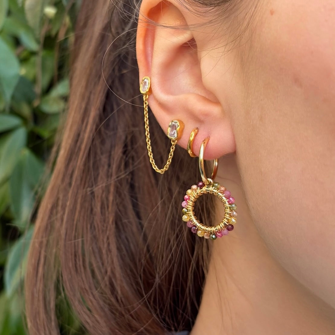 Mini Hoop Earrings + Charms