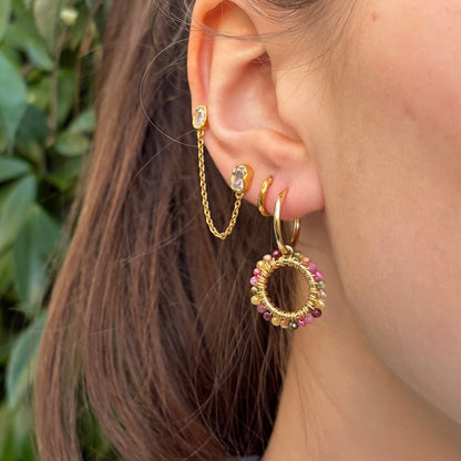 Mini Hoop Earrings + Charms