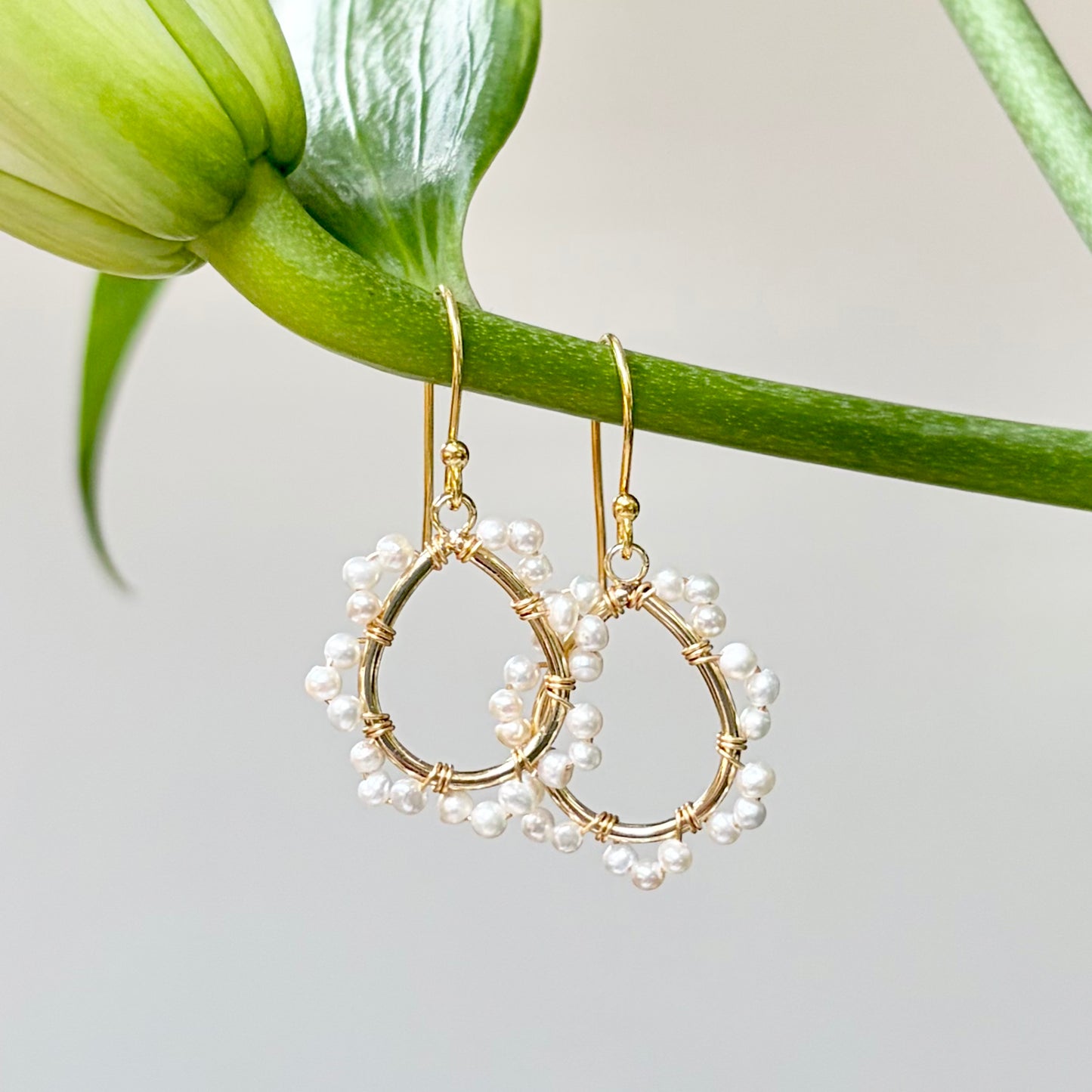 Freshwater Pearl Mini Swirl Teardrop Earrings