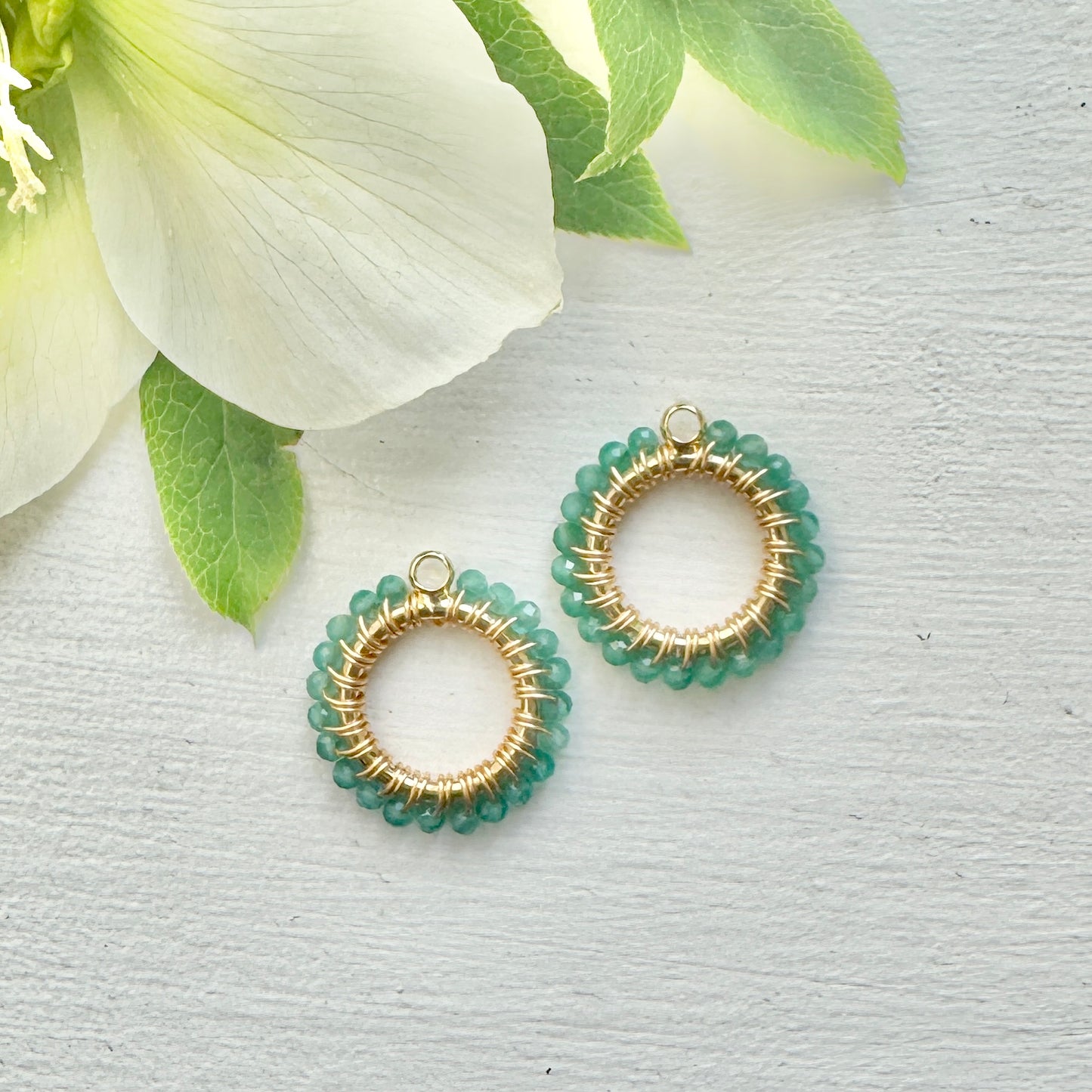 Mint Green Jade Mini Charms (extra charms for CKC mini hoop & charm set)