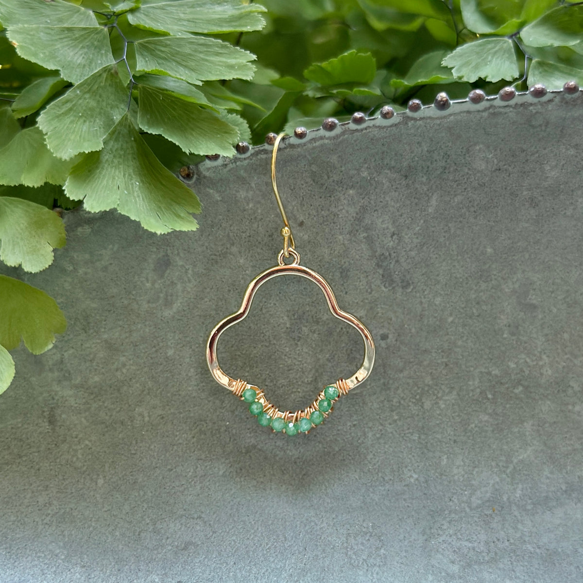 Apple Green Jade Mini Clover Earrings
