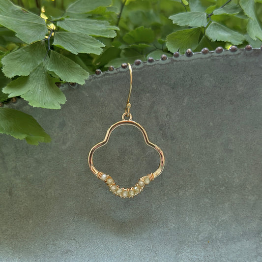 Pale Peridot Mini Clover Earrings
