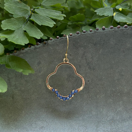 Royal Blue Azurite Mini Clover Earrings