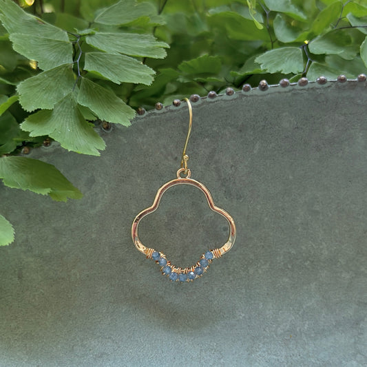 Airforce Blue Quartz Mini Clover Earrings